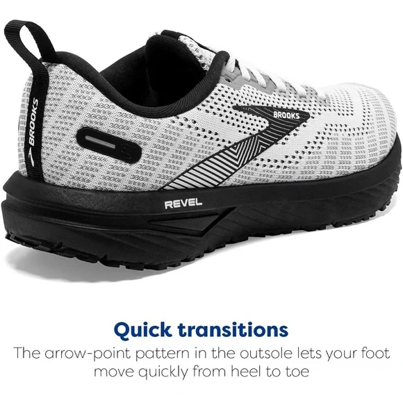 Brooks Revel 6 Black and White Running Shoes